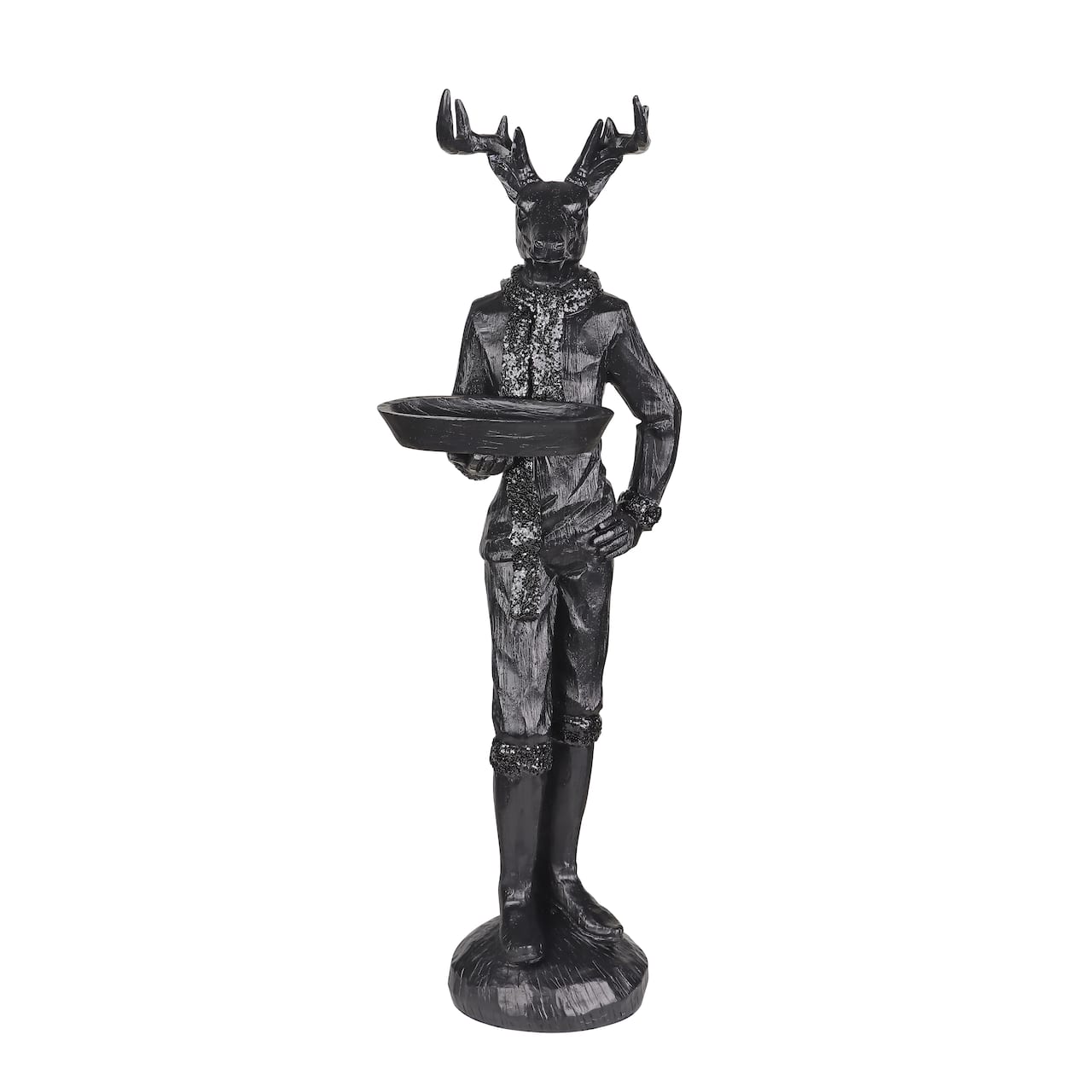 17.75" Black Deer Butler Tabletop Décor by Ashland®